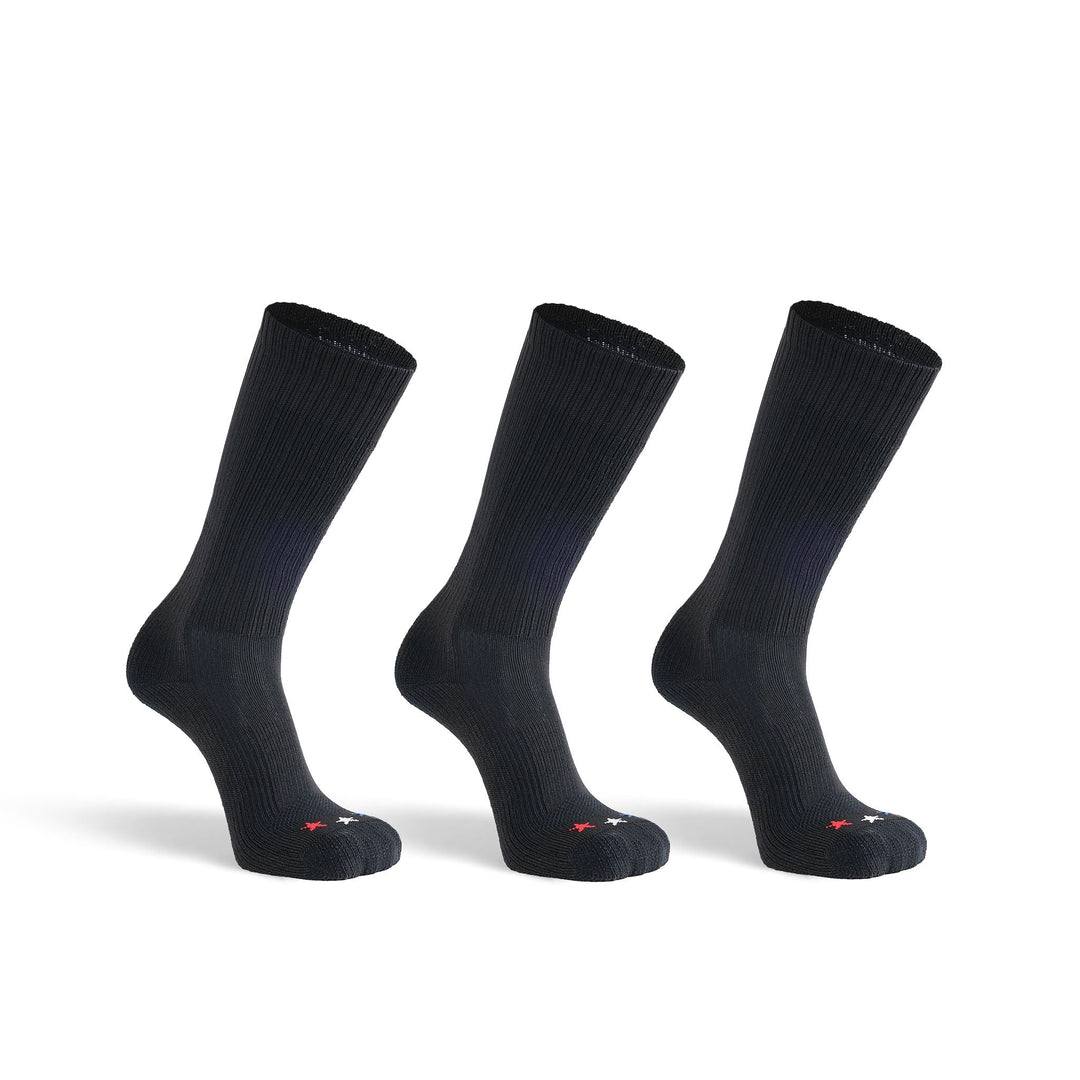 Tactical Americana Lightweight Crew Military Sock Bundle - 3 Pairs Black Small - Fox River