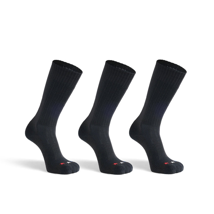 Tactical Americana Lightweight Crew Military Sock Bundle - 3 Pairs Black Small - Fox River