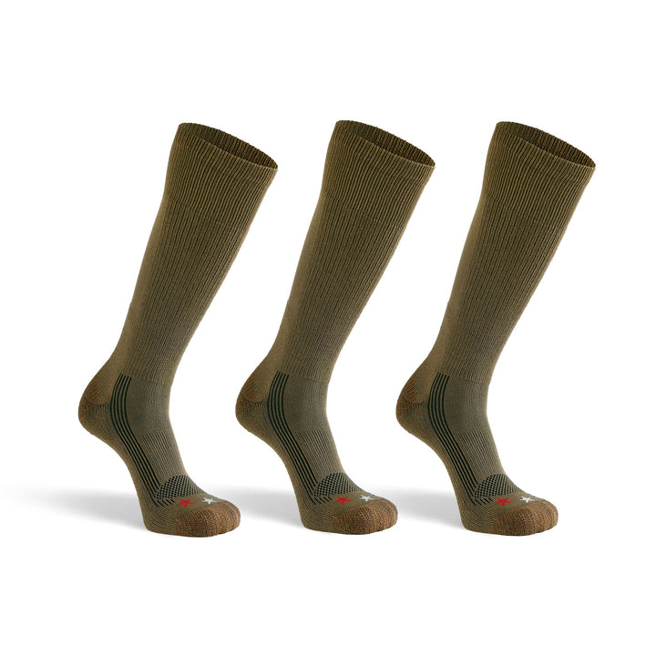 Tactical Boot Americana Lightweight Mid - Calf Military Sock Bundle - 3 Pairs Coyote Brown Small - Fox River