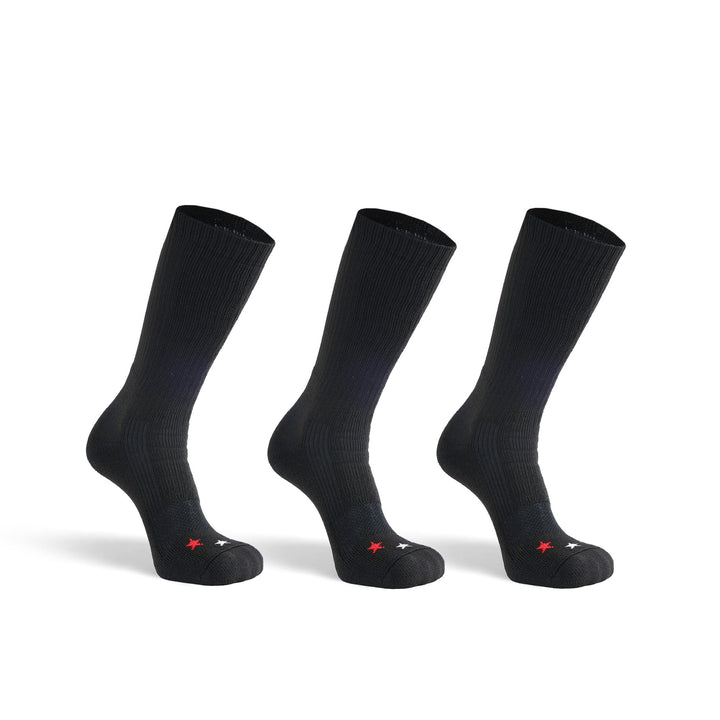 Wick Dry Maximum Americana Medium Weight Crew Military Sock Bundle - 3 Pairs Black Small - Fox River