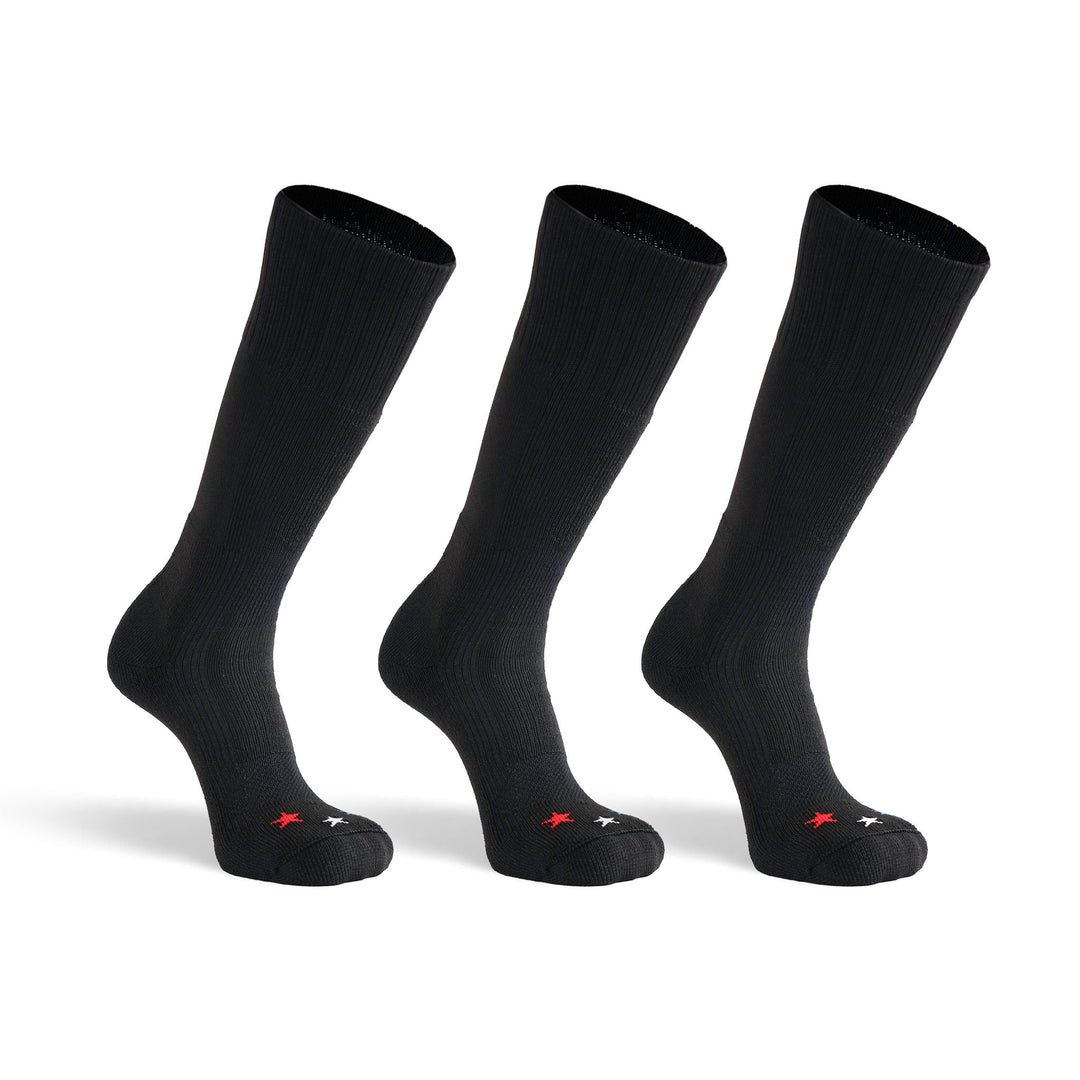 Wick Dry Maximum Americana Medium Weight Mid - Calf Boot Military Sock Bundle - 3 Pairs Black Small - Fox River
