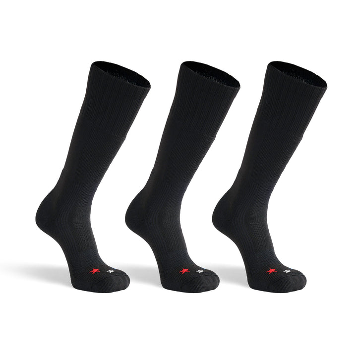 Wick Dry Maximum Americana Medium Weight Mid - Calf Boot Military Sock Bundle - 3 Pairs Black Small - Fox River
