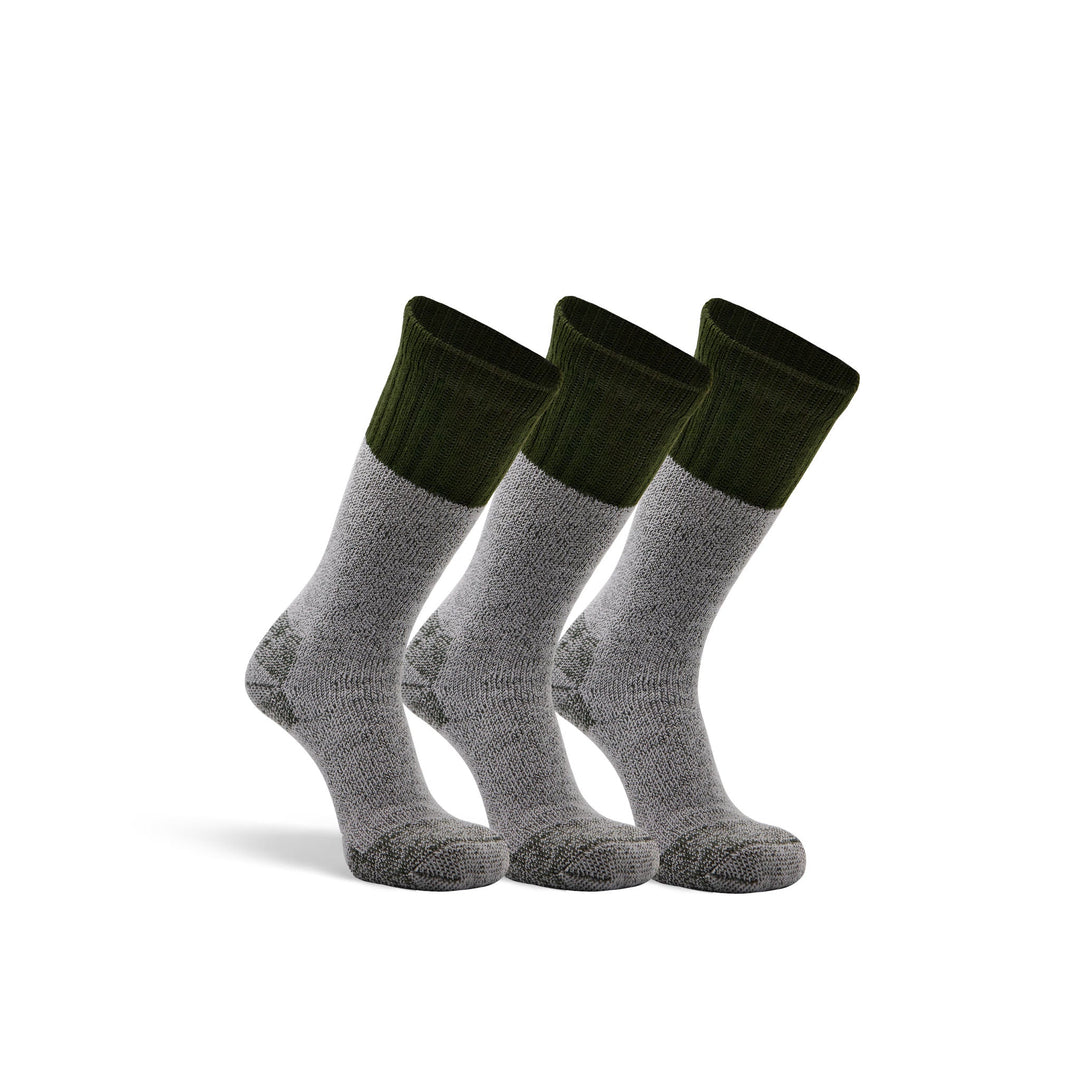 Wick Dry Outlander Heavyweight Mid-Calf Boot &amp; Field Sock - 3 Pairs Olive Drab Medium - Fox River