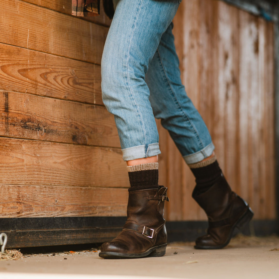 Colorblock Thermal Heavyweight Mid-Calf Boot &amp; Field Sock Chestnut Medium - Fox River