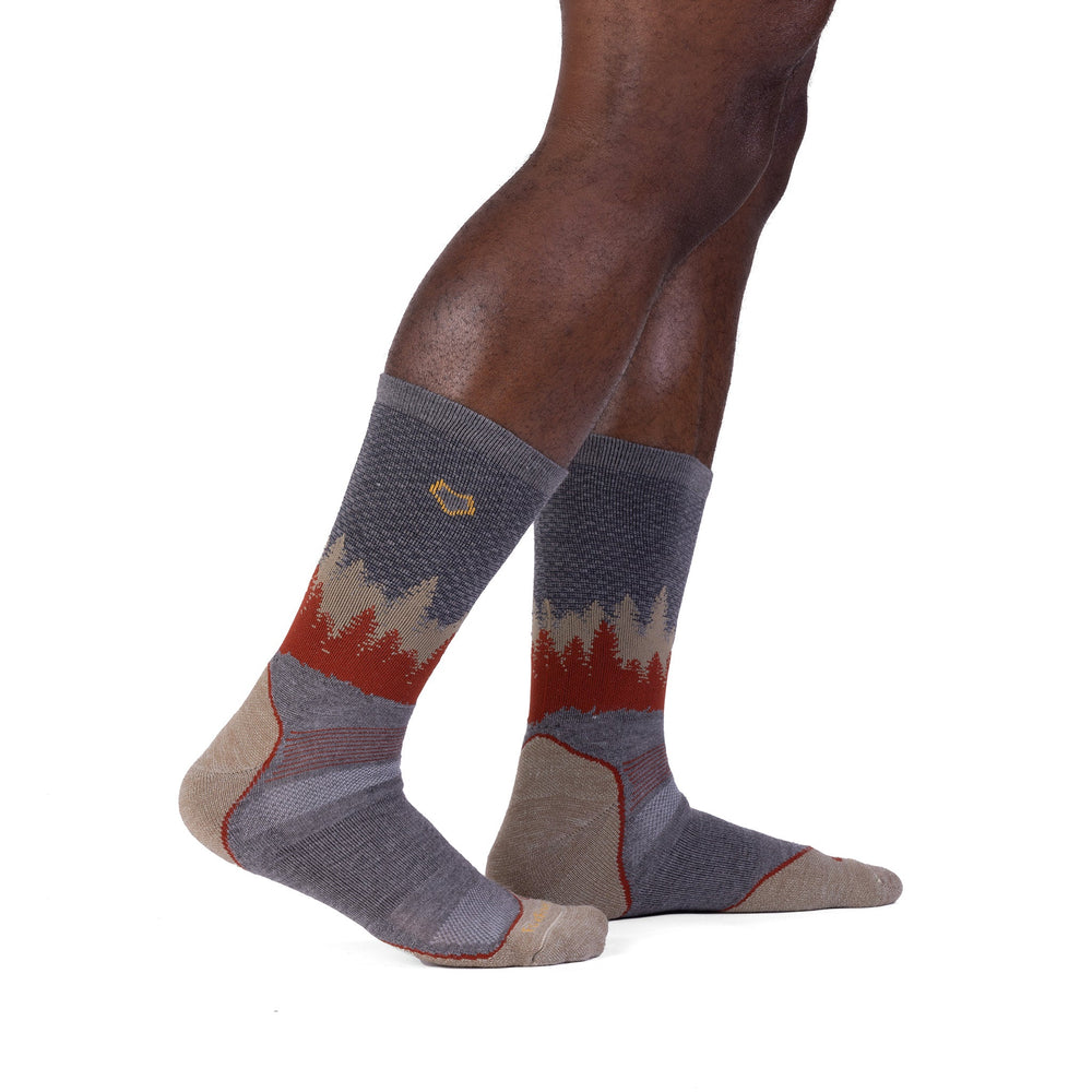 Hike Decorah Medium Weight Crew Grey/Brass Medium - Fox River