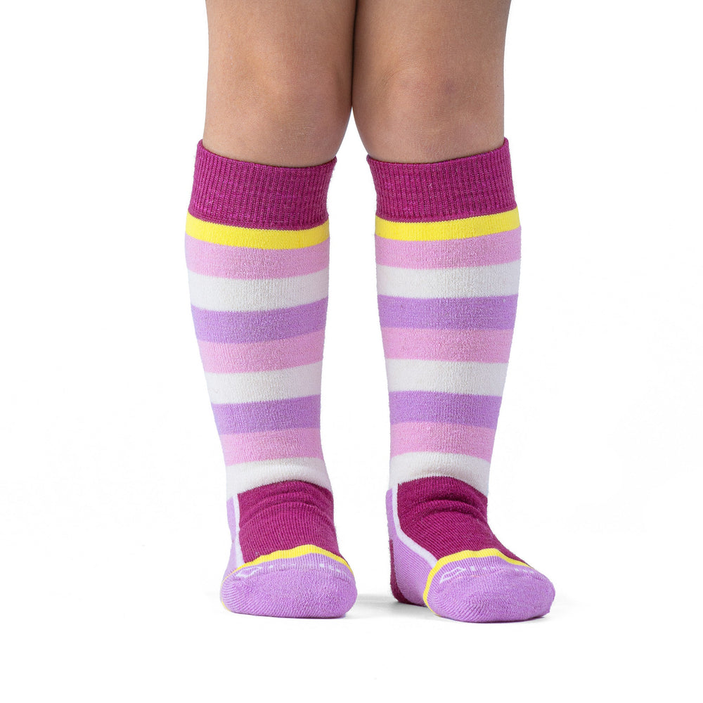 Kid's Snow Day Medium Weight Over-the-Calf Ski and Snowboard Sock - 2 Pack Bubble Gum Assort Kids' X-Small - Fox River