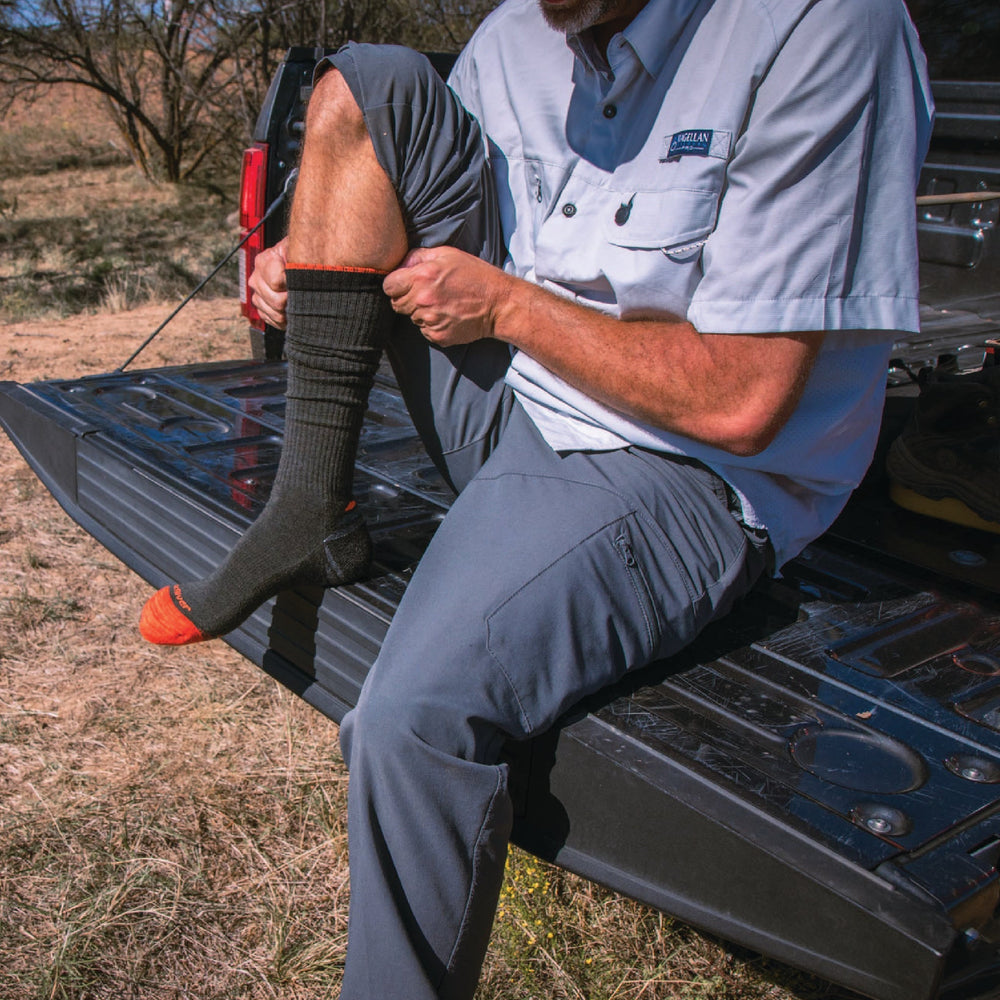 Original Hunt Medium Weight Over-the-Calf Sock Hunting Sock Grey Medium - Fox River