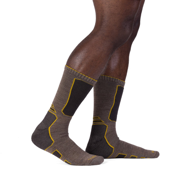 Work Merino Wool Medium Weight Crew Brown Medium - Fox River